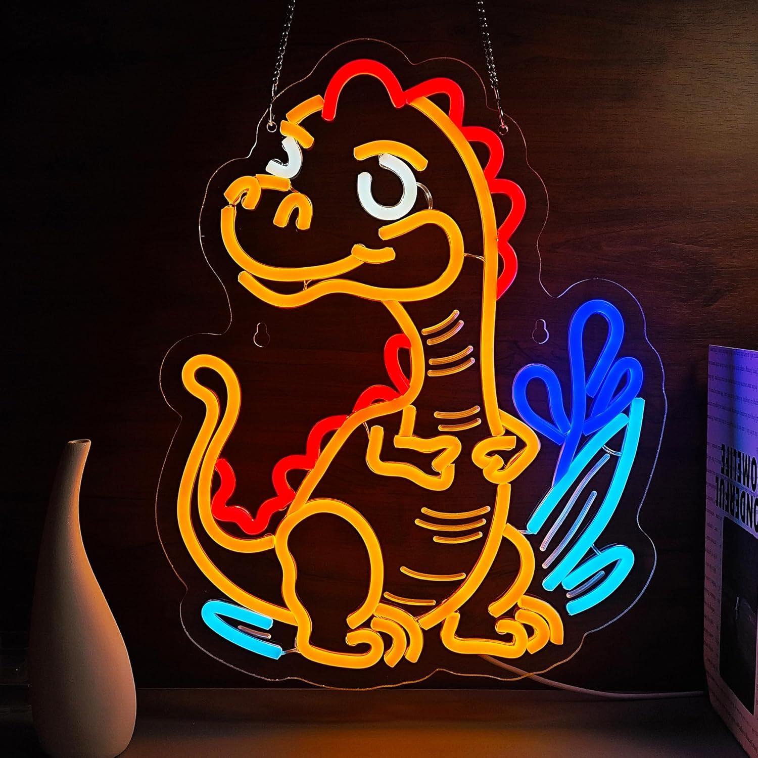 Home Decor Light - Cute Dinosaur Neon Sign Cartoon T-Rex