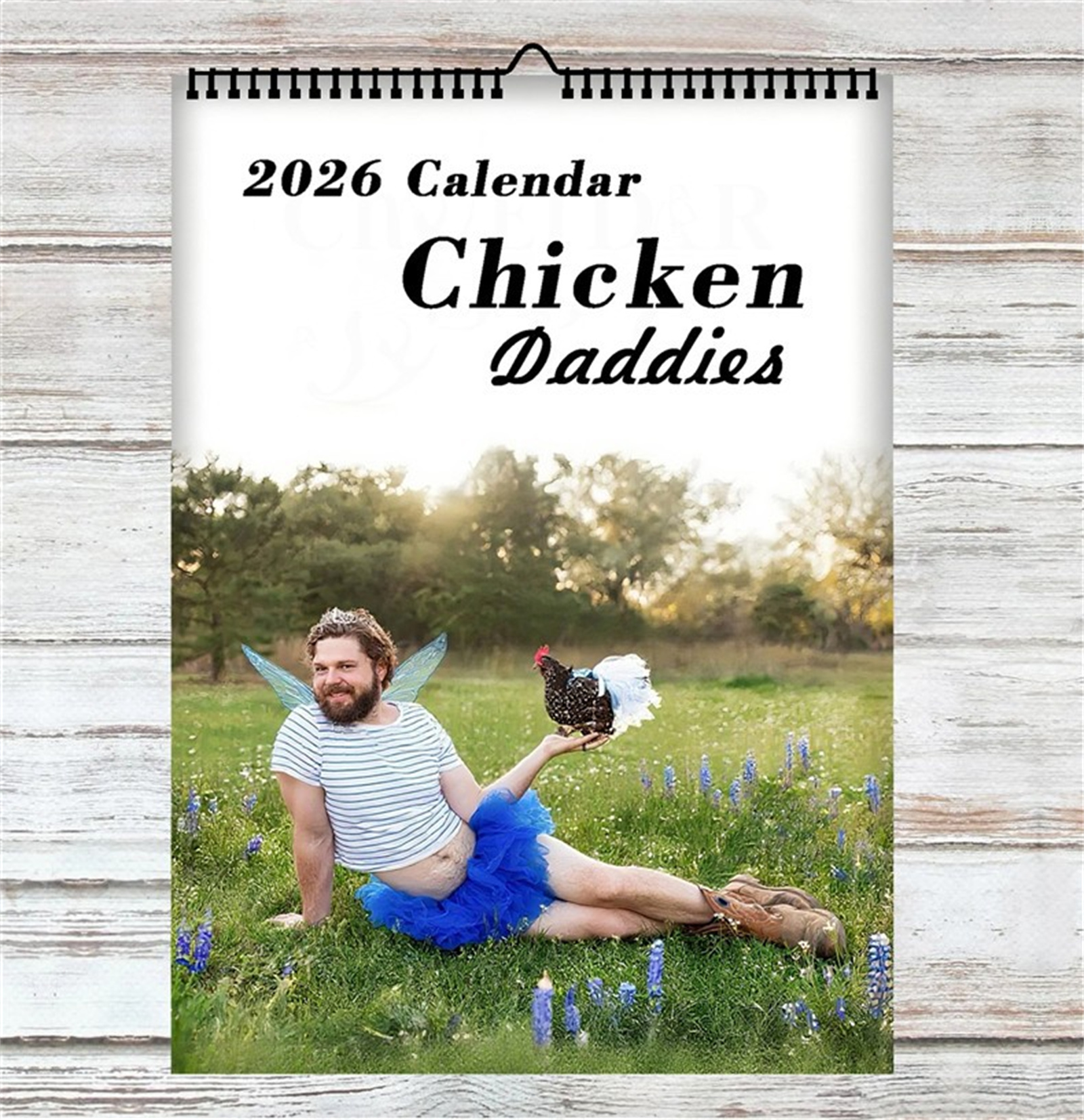 Home Decor Scrap - 2026 Funny Chicken Daddy Wall Calendar