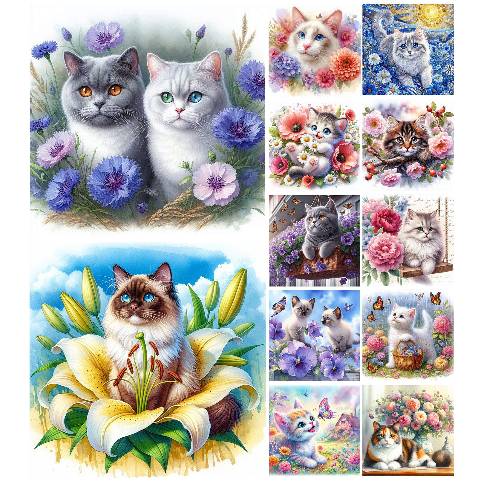 Home Decor Diy Ideas - Cat Full DIY 5D Round Drill