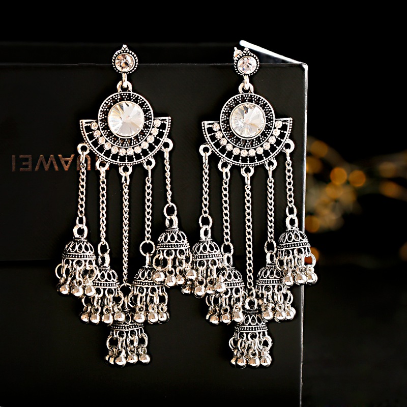 Boho Wind Chimes - Indian Jhumka Earrings Gold Sliver Color