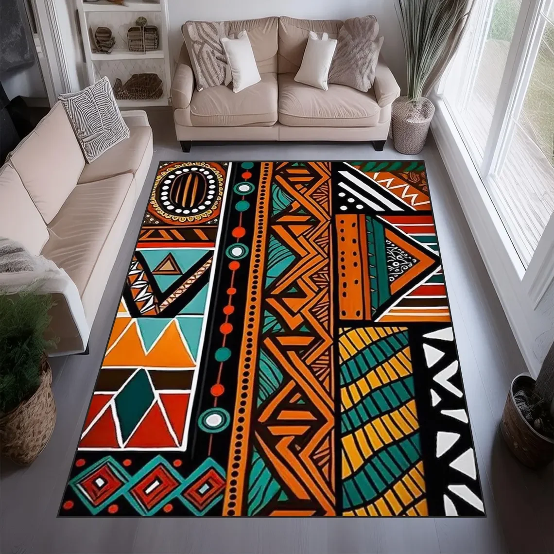 Home Decor Retailers - African Savannah Area Rug Ethnic Safari