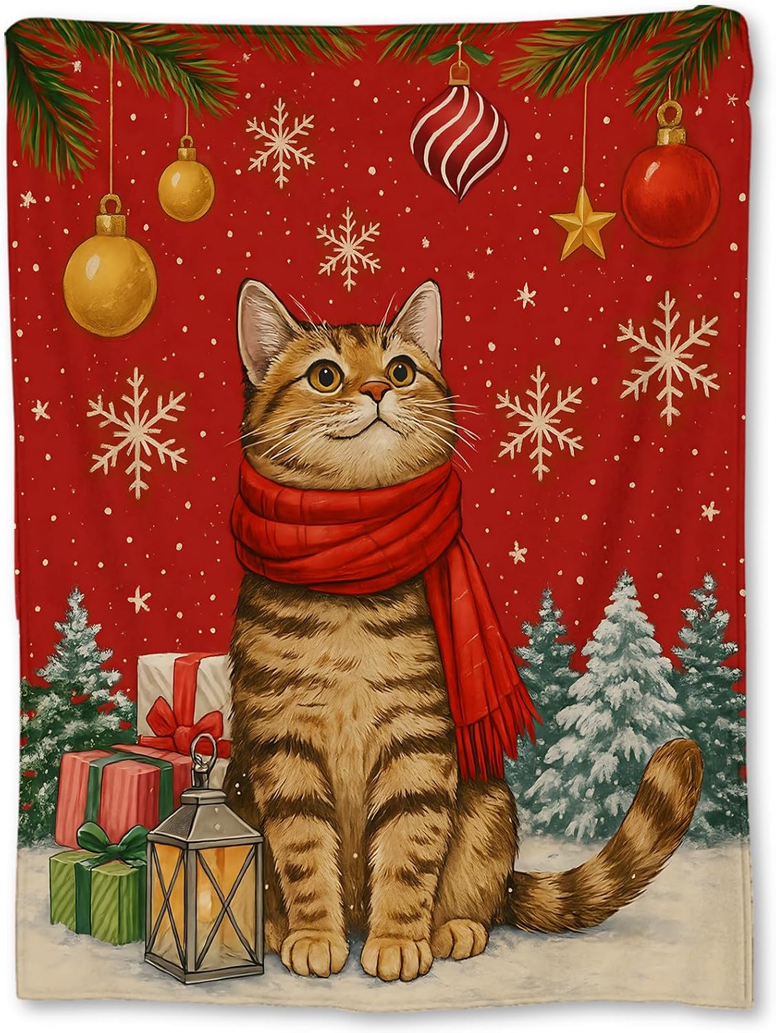 Festive Cat Christmas Throw Bl - Home Xmas Decor Ideas avis et prix