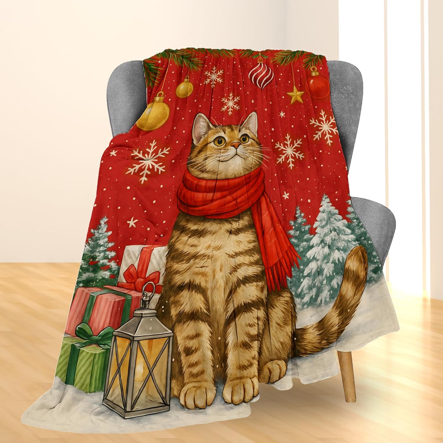Festive Cat Christmas Throw Bl - Home Xmas Decor Ideas avis et prix
