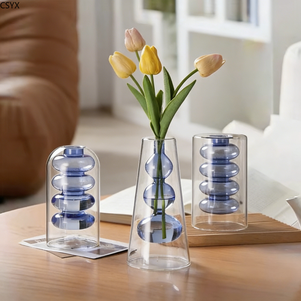 Creative Nordic Colorful Doubl - Glass Vase Nordic avis et prix
