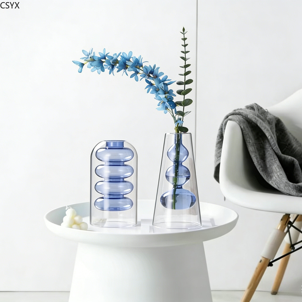 Creative Nordic Colorful Doubl - Glass Vase Nordic avis et prix