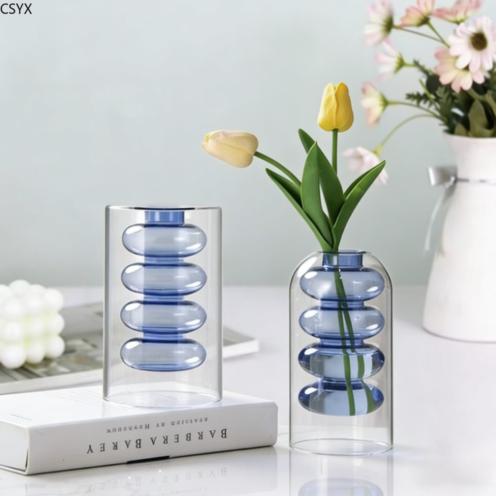 Creative Nordic Colorful Doubl - Glass Vase Nordic avis et prix