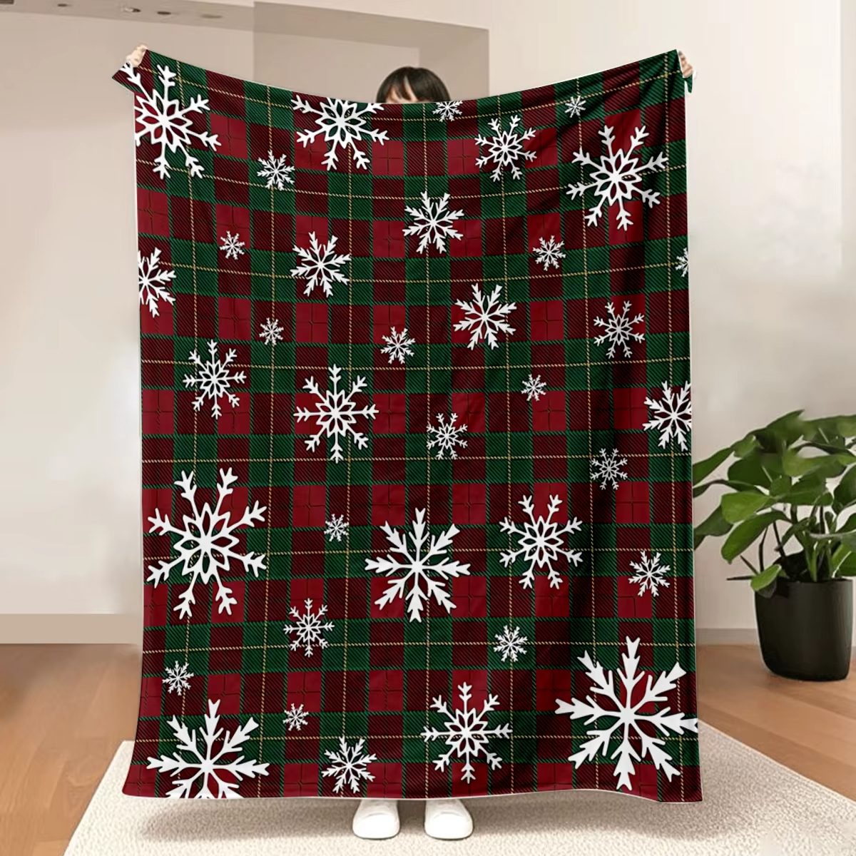 Xmas Plaid Fleece Blanket With - Home Xmas Decor Ideas avis et prix