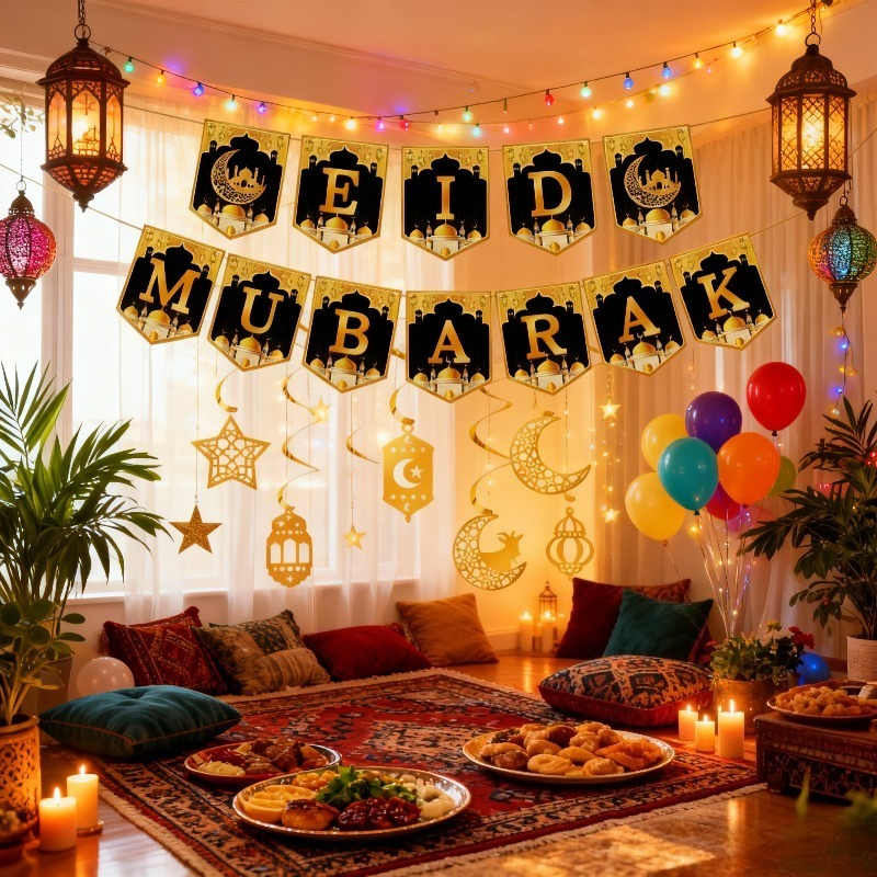 2026 Eid Mubarak Paper Garland - Home Decor Scrap avis et prix