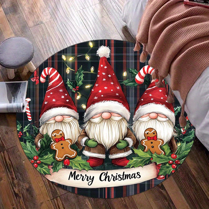 Christmas Gnomes Round Rug Plu - Home Xmas Decor Ideas avis et prix