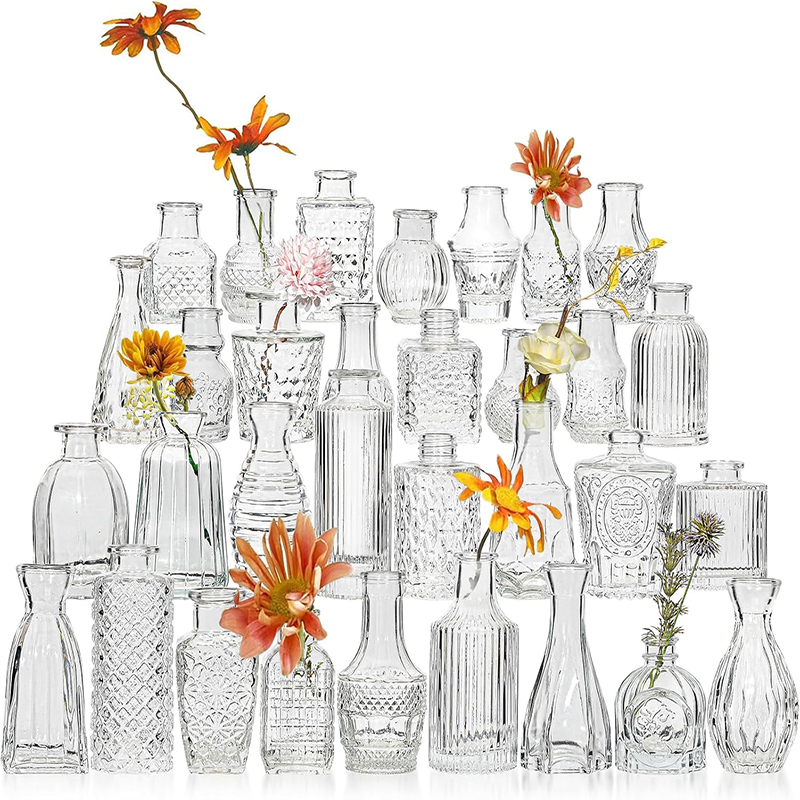 Nordic Embossed Transparent Gl - Glass Vase Nordic avis et prix