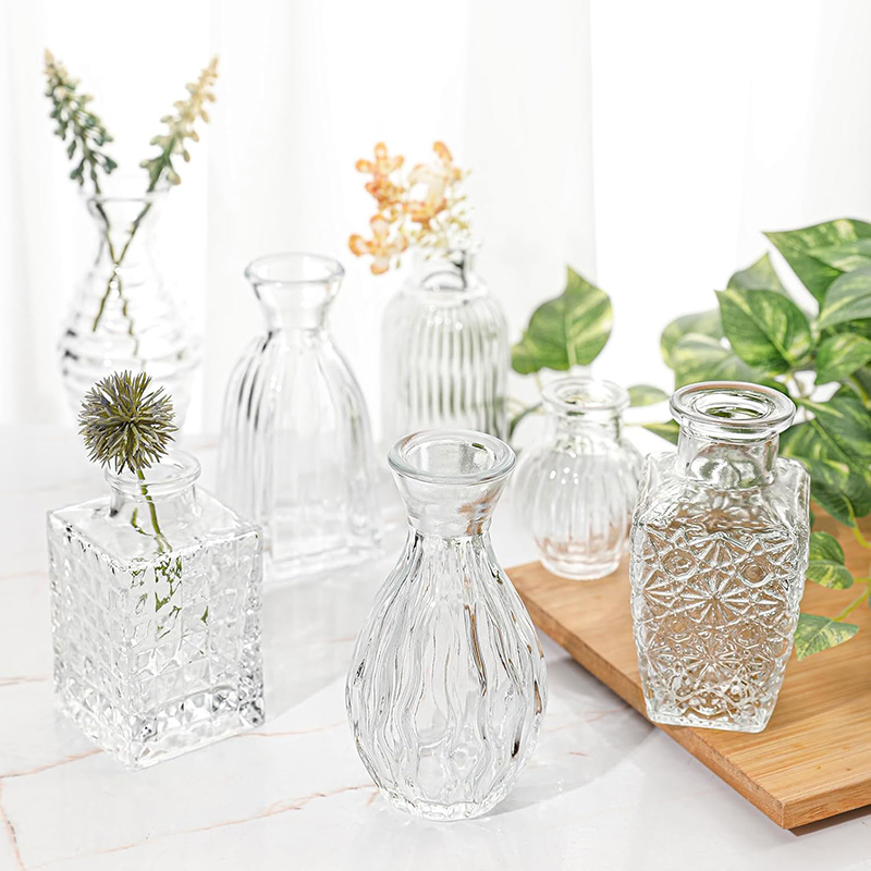 Nordic Embossed Transparent Gl - Glass Vase Nordic avis et prix