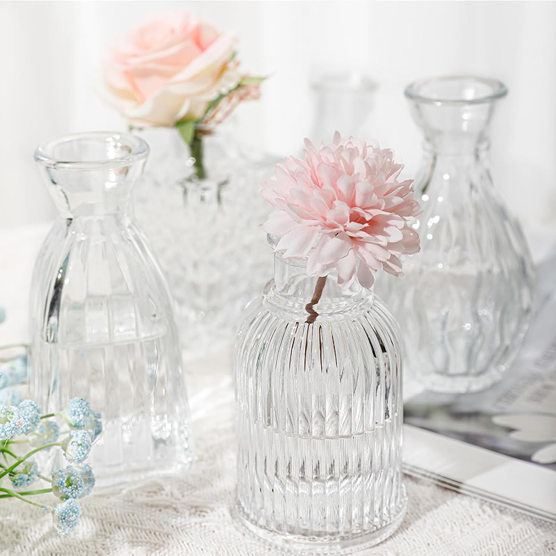 Nordic Embossed Transparent Gl - Glass Vase Nordic avis et prix