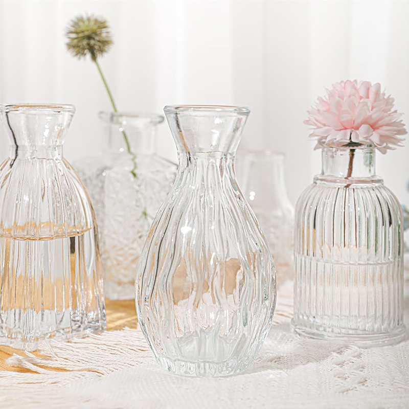 Nordic Embossed Transparent Gl - Glass Vase Nordic avis et prix