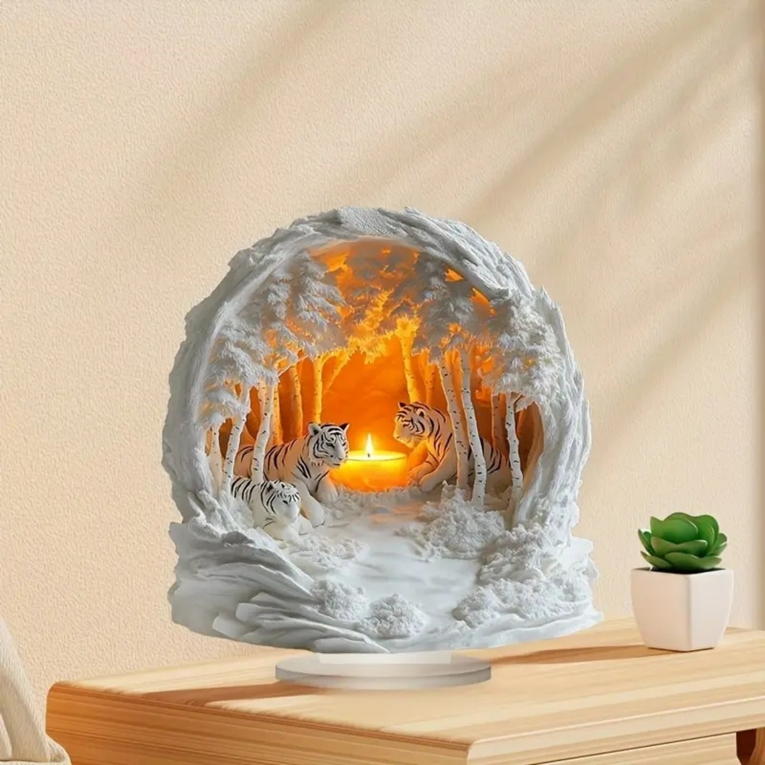 Two Tigers Statue,2D Flat Anim - Home Decor Unique Items avis et prix