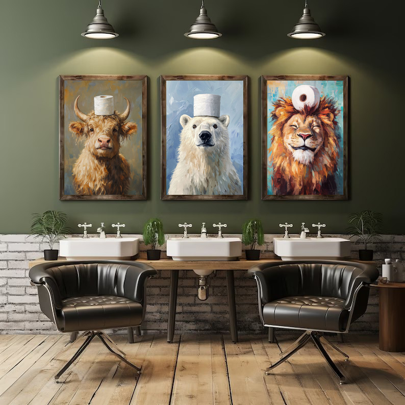 Cartoon Cute Funny Animals wit - Home Decor Scrap avis et prix