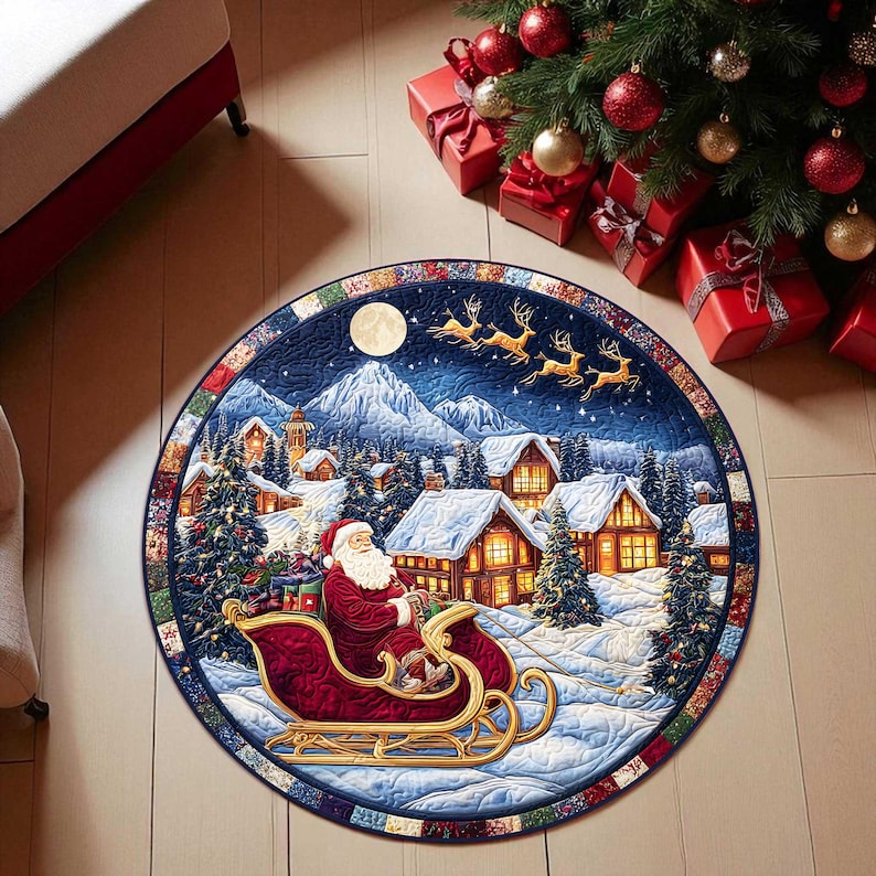 Santa Sleigh Christmas Round D - Home Xmas Decor Ideas avis et prix