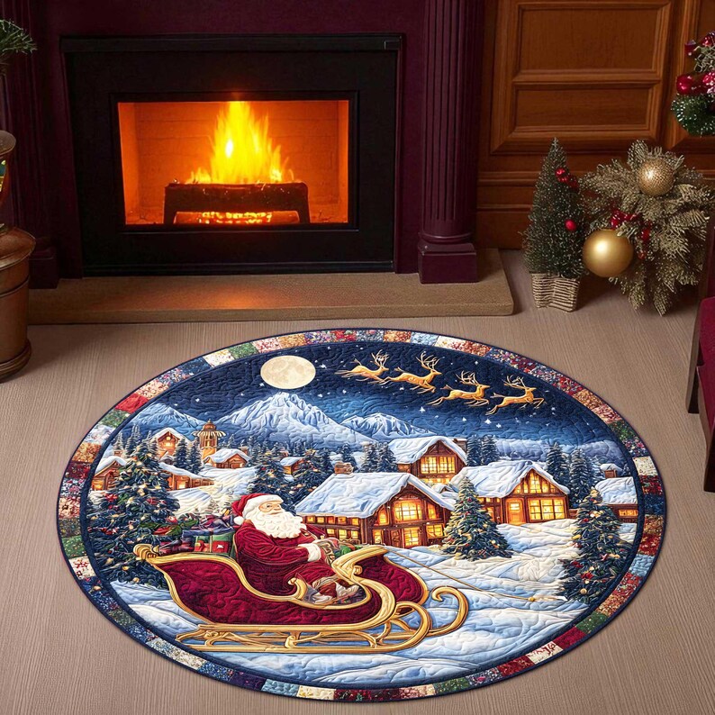 Santa Sleigh Christmas Round D - Home Xmas Decor Ideas avis et prix
