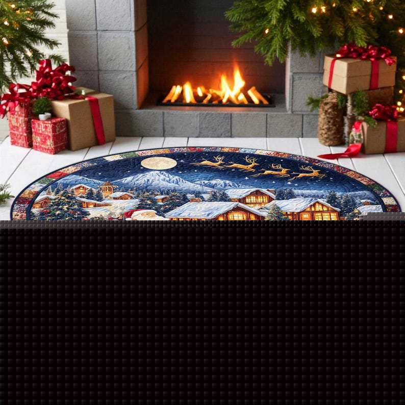 Santa Sleigh Christmas Round D - Home Xmas Decor Ideas avis et prix
