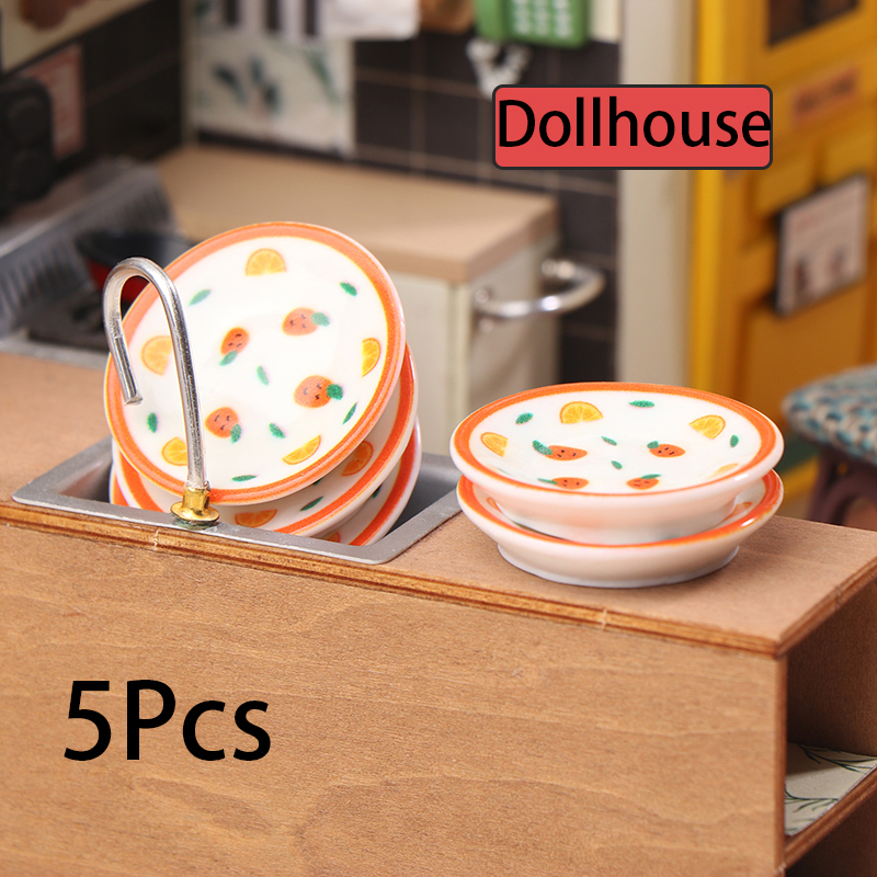 5Pcs 1/12 Dollhouse Mini Plate - Home Decor Kitchen avis et prix