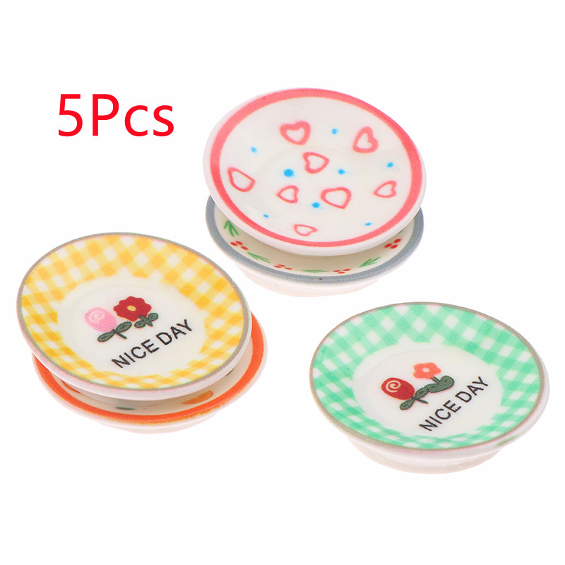 5Pcs 1/12 Dollhouse Mini Plate - Home Decor Kitchen avis et prix