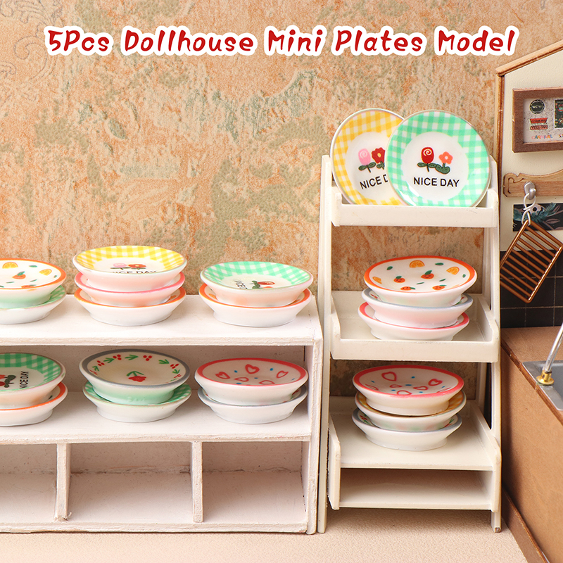 5Pcs 1/12 Dollhouse Mini Plate - Home Decor Kitchen avis et prix