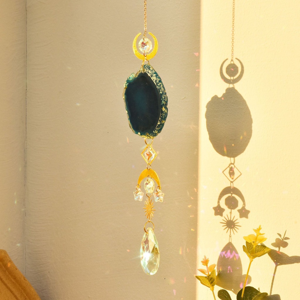 Agate Suncatcher Crystal Sun C - Boho Wind Chimes avis et prix