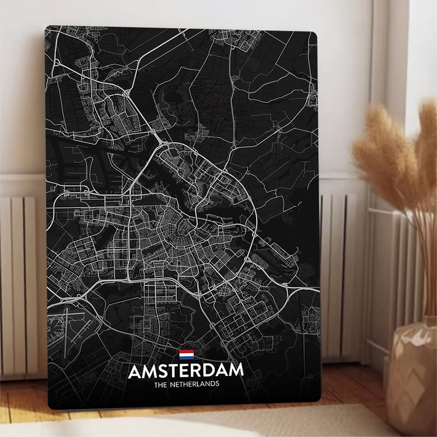 Custom Amsterdam City Map Meta - Home Decor Netherlands avis et prix