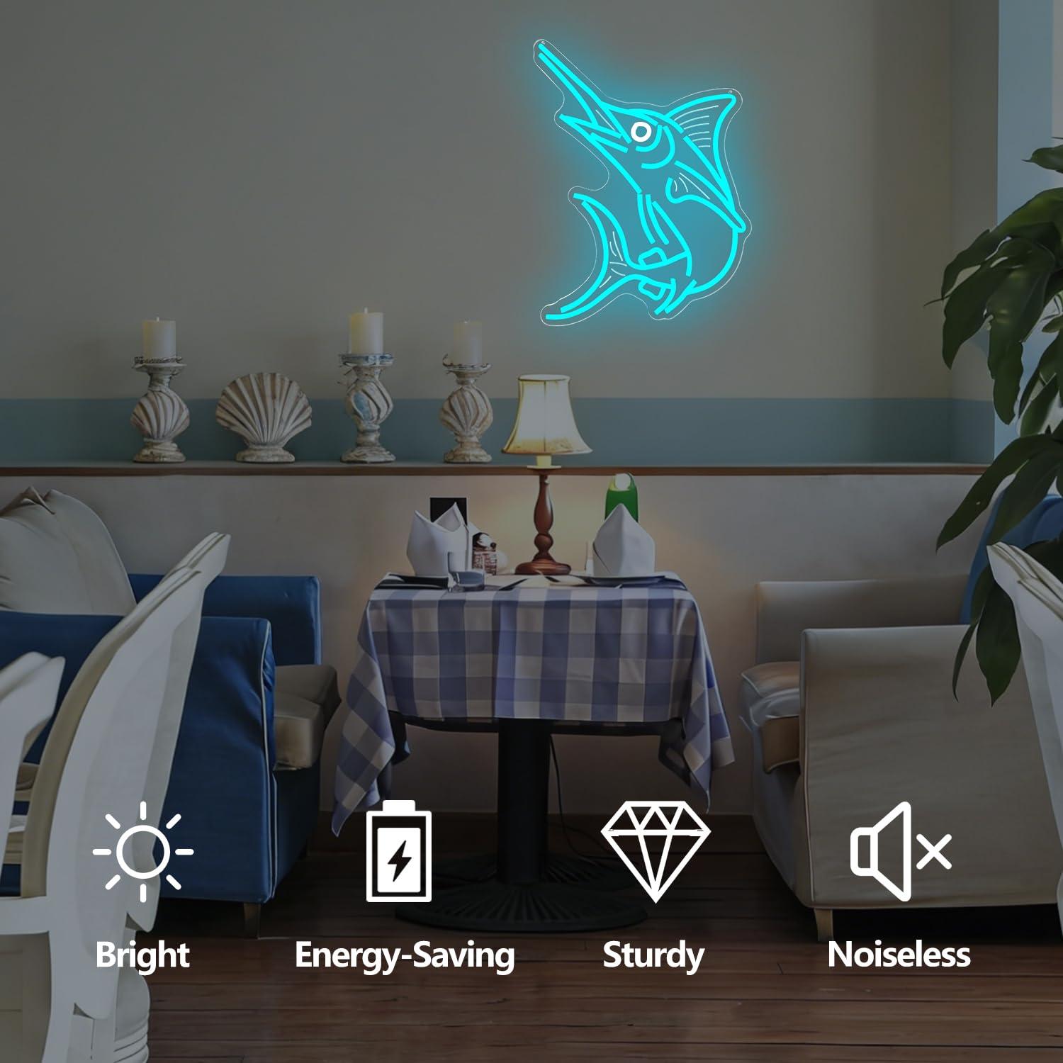Marlin Fish Neon Sign Deep Sea - Home Decor Light avis et prix