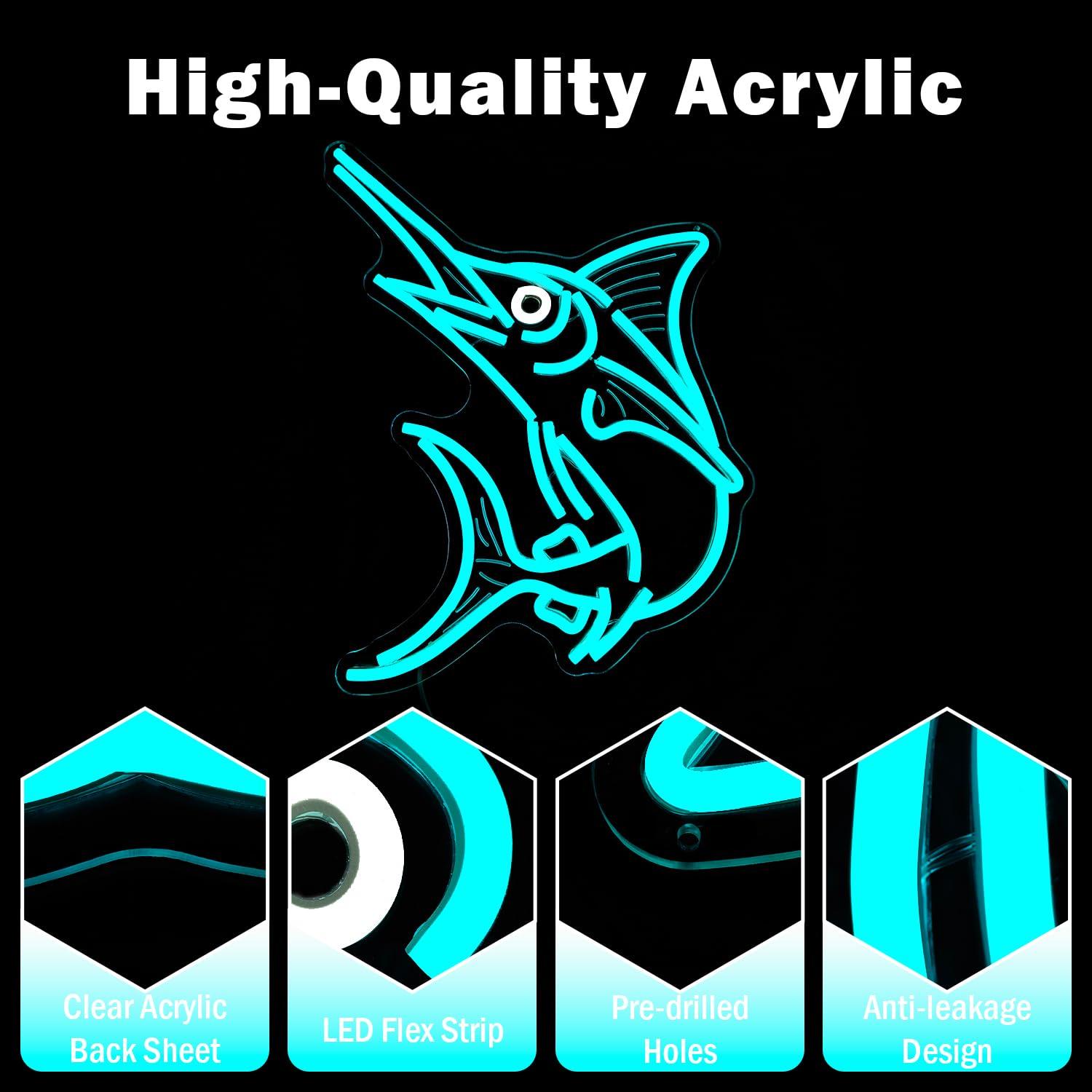 Marlin Fish Neon Sign Deep Sea - Home Decor Light avis et prix