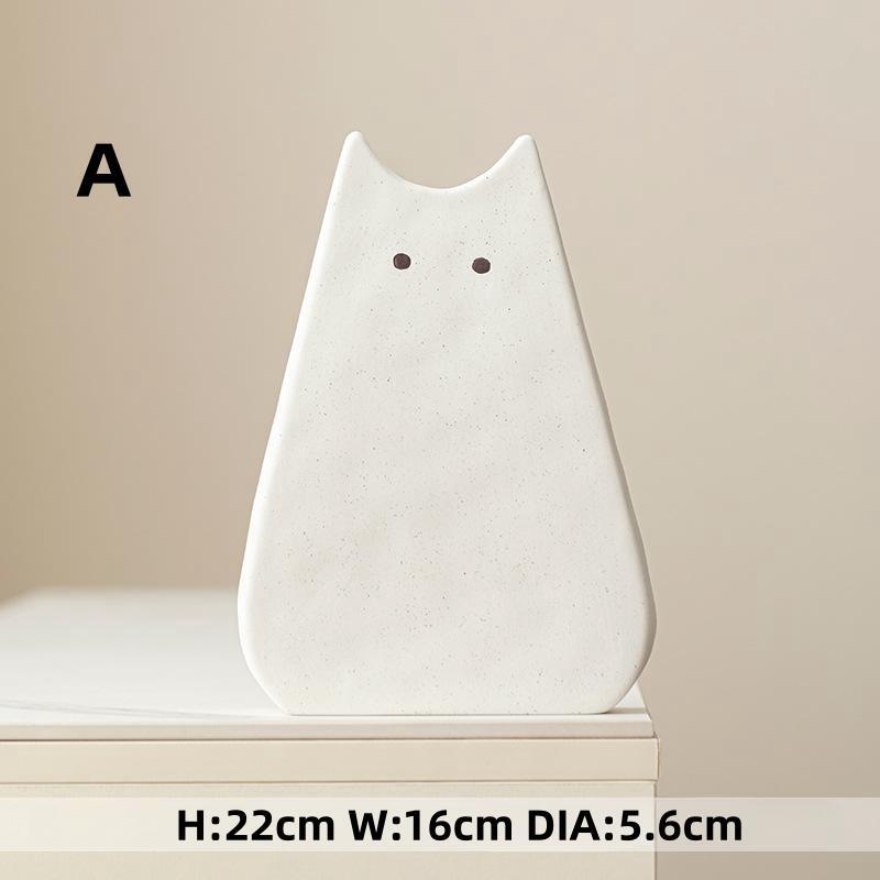 Cute cat-like ceramic vase, No - Glass Vase Nordic avis et prix