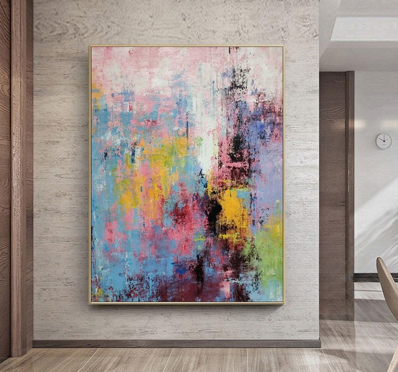Hand-Painted Multicolour Large - Abstract Oil Painting avis et prix
