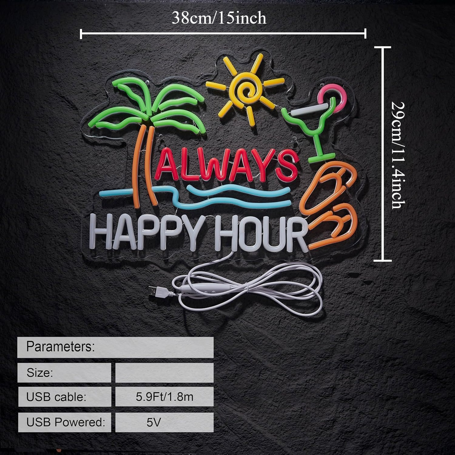 Always Happy Hour Beer Bar Neo - Home Decor Light avis et prix
