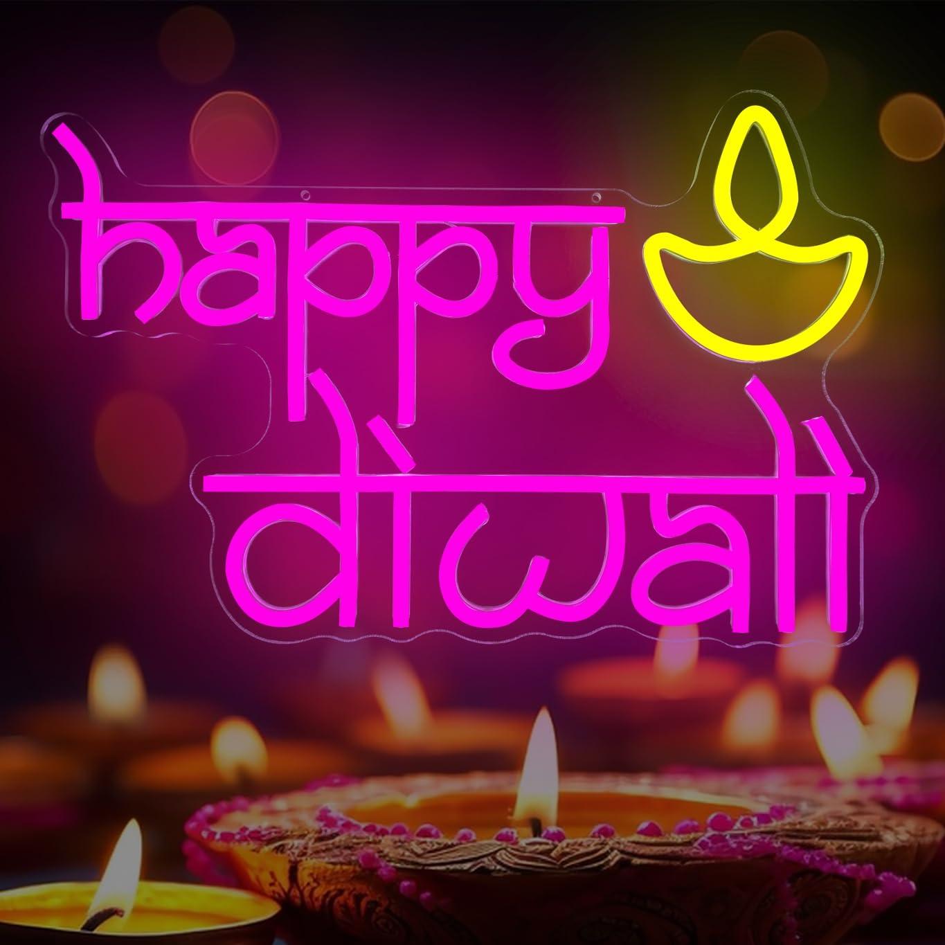 Happy Diwali Neon Sign USB Pow - Home Decor Light avis et prix