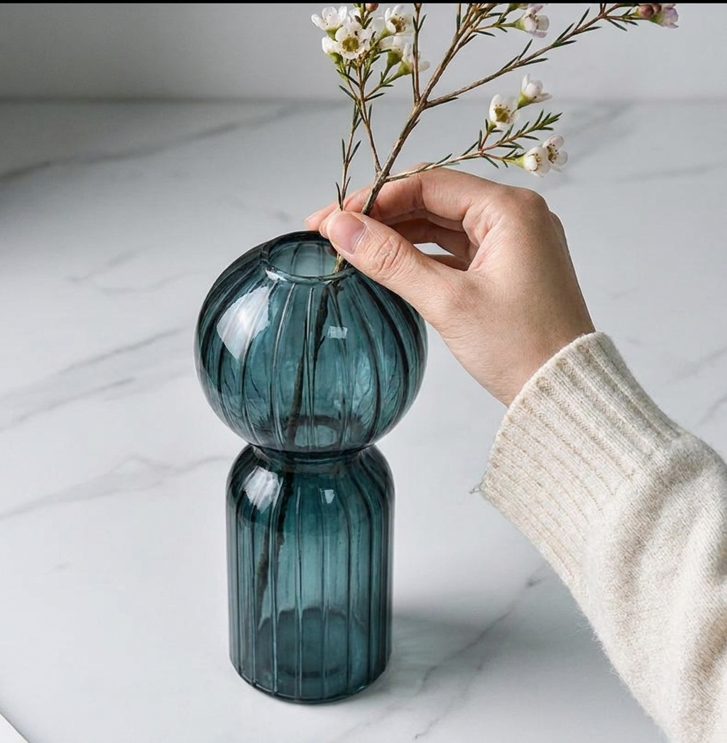 Nordic Striped Color Bubble Gl - Glass Vase Nordic avis et prix