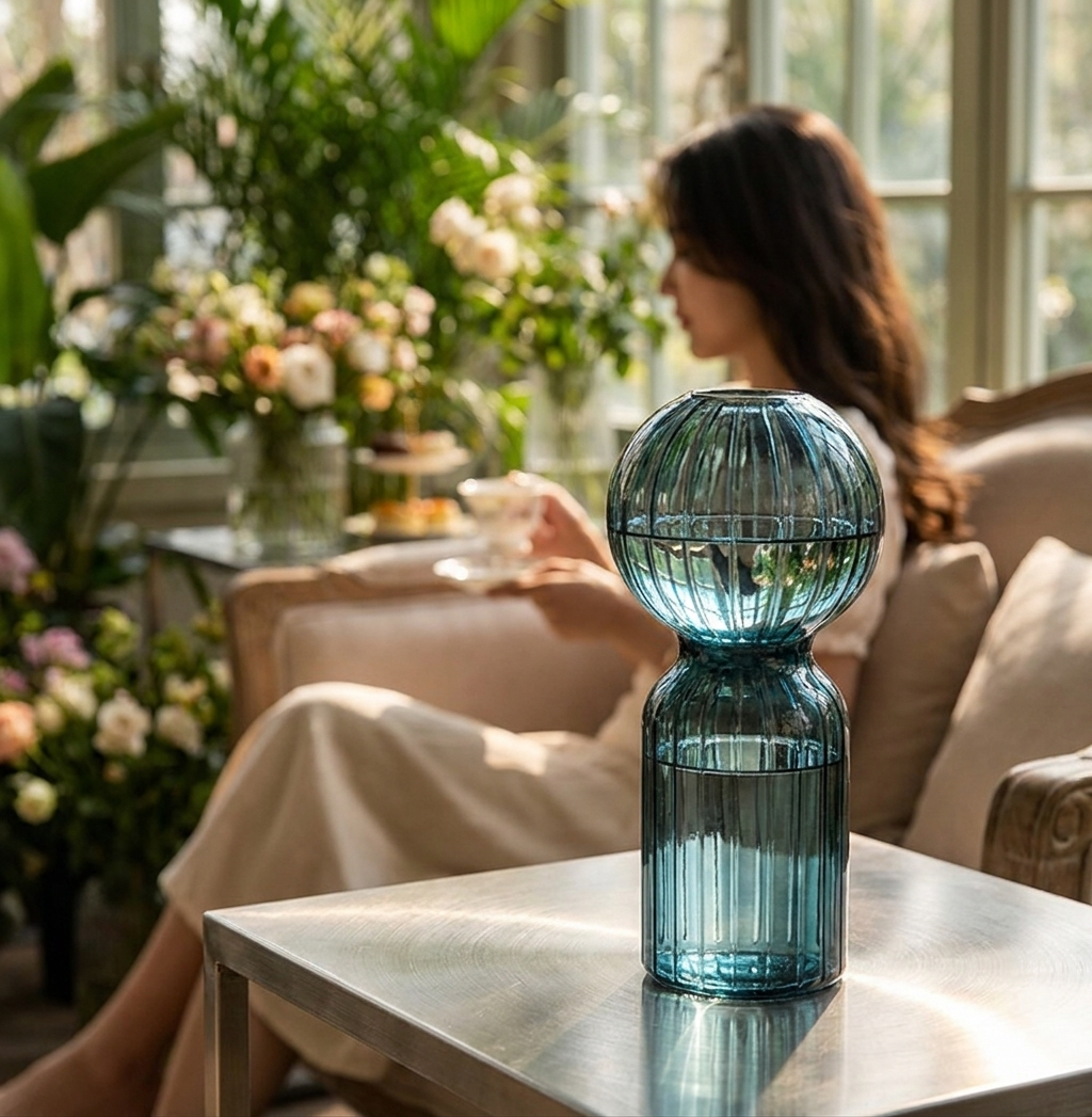 Nordic Striped Color Bubble Gl - Glass Vase Nordic avis et prix