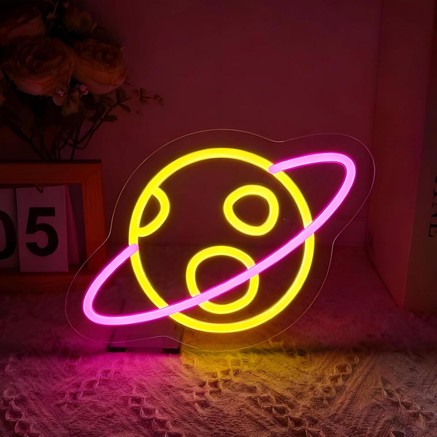 Planet Neon Sign USB Dimmable  - Home Decor Light avis et prix
