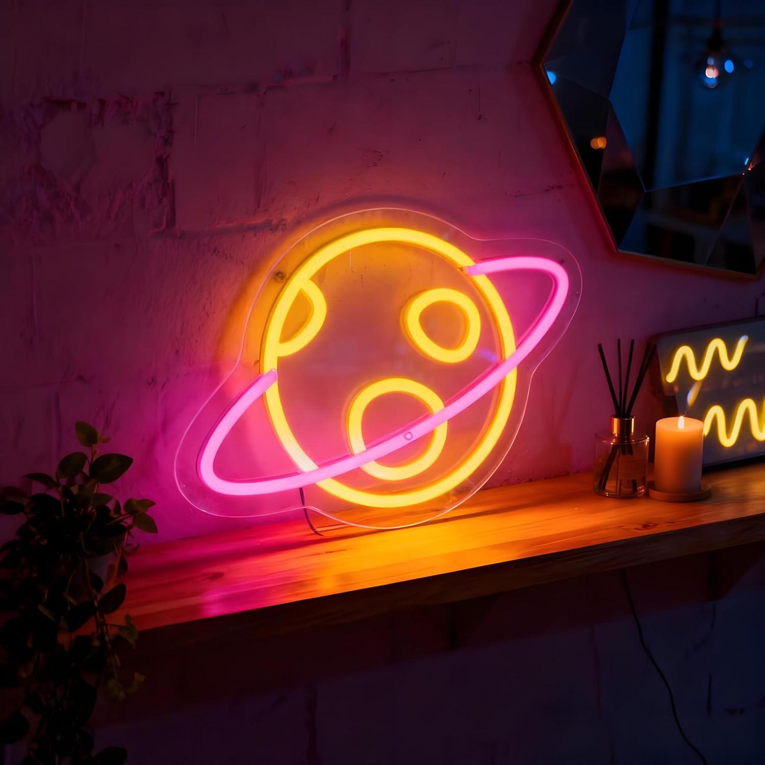 Planet Neon Sign USB Dimmable  - Home Decor Light avis et prix