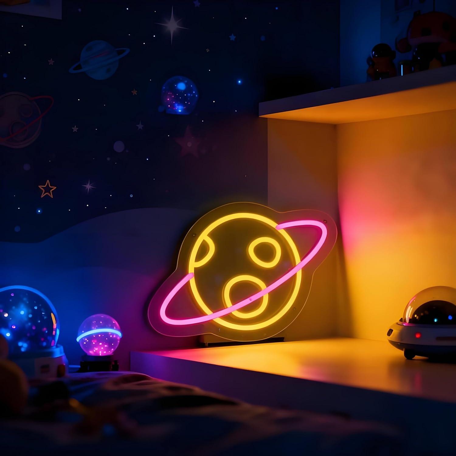 Planet Neon Sign USB Dimmable  - Home Decor Light avis et prix