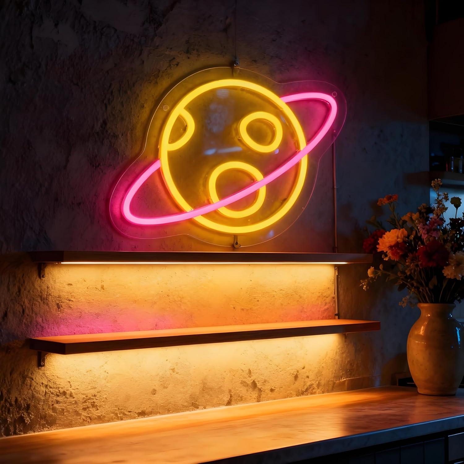 Planet Neon Sign USB Dimmable  - Home Decor Light avis et prix