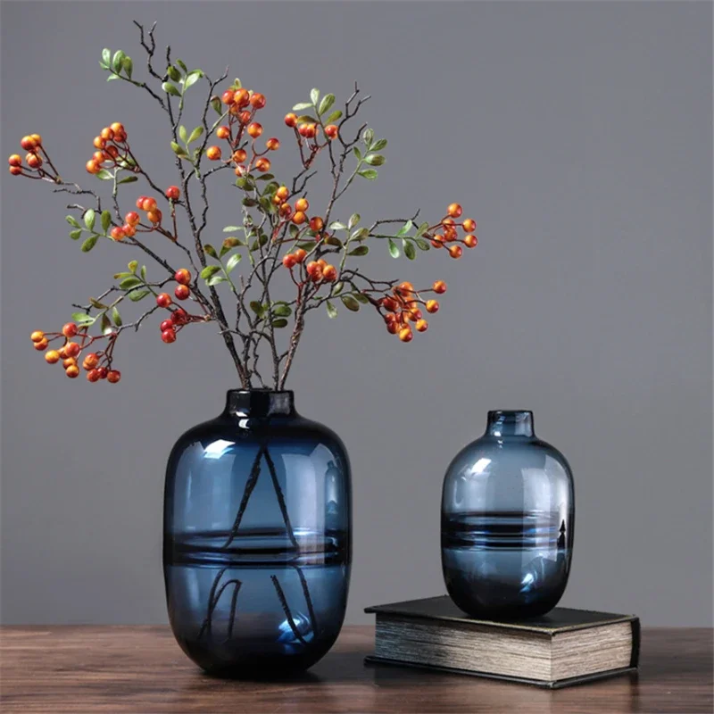 Minimalist Blue Black Glass Va - Glass Vase Nordic avis et prix