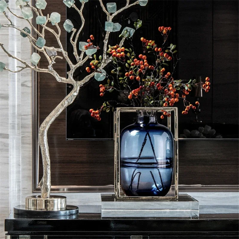 Minimalist Blue Black Glass Va - Glass Vase Nordic avis et prix