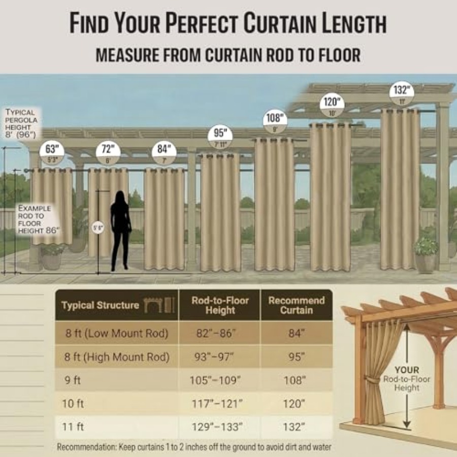 Waterproof Outdoor Curtain W84 - Home Decor Curtains avis et prix