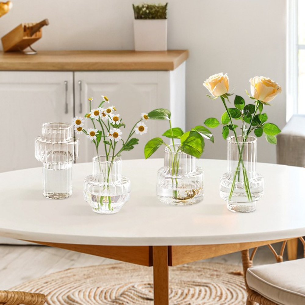 4pcs Creative Transparent Vase - Glass Vase Nordic avis et prix