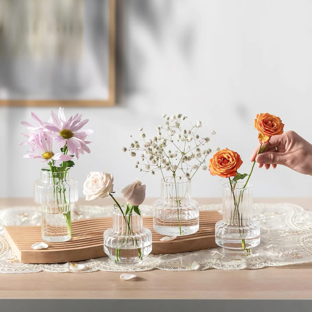 4pcs Creative Transparent Vase - Glass Vase Nordic avis et prix