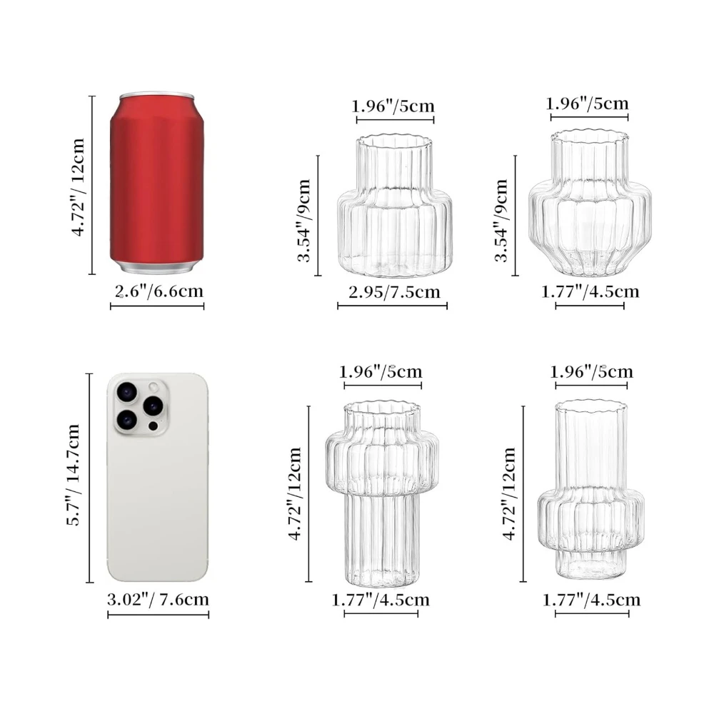 4pcs Creative Transparent Vase - Glass Vase Nordic avis et prix