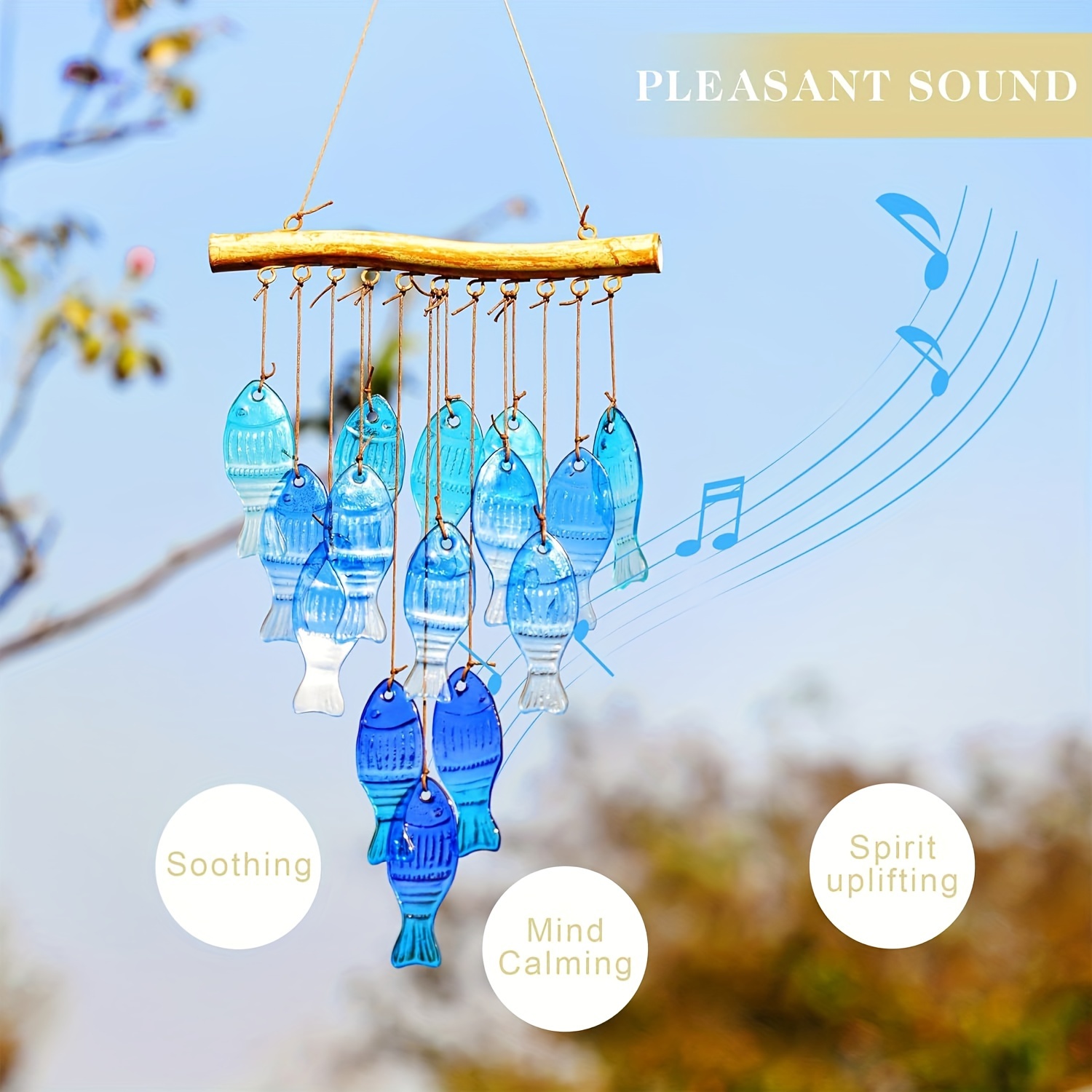 Blue glass sea wind chimes, ou - Boho Wind Chimes avis et prix
