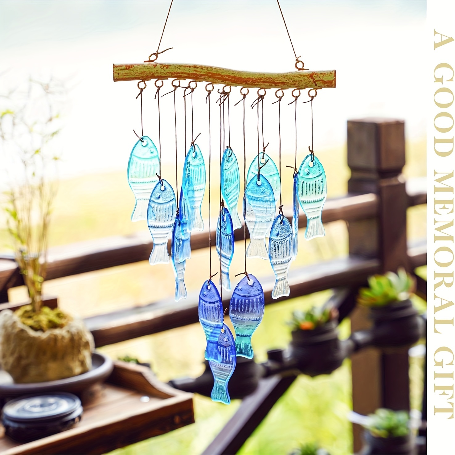 Blue glass sea wind chimes, ou - Boho Wind Chimes avis et prix