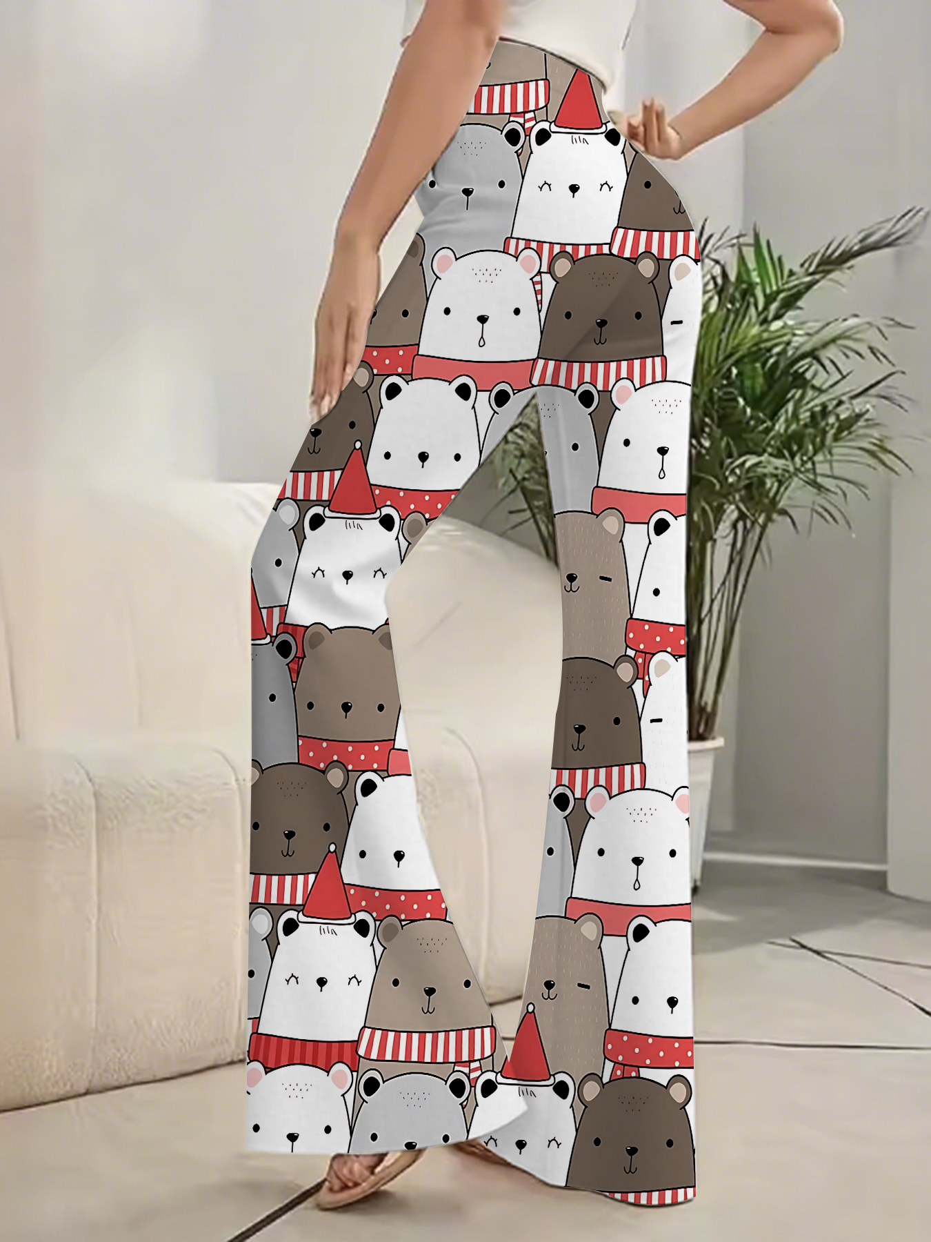 Women's   Print Flare Pants Ca - Boho Wind Chimes avis et prix