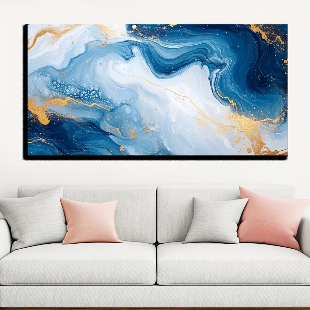 Solid wood frame Abstract blue - Abstract Oil Painting avis et prix