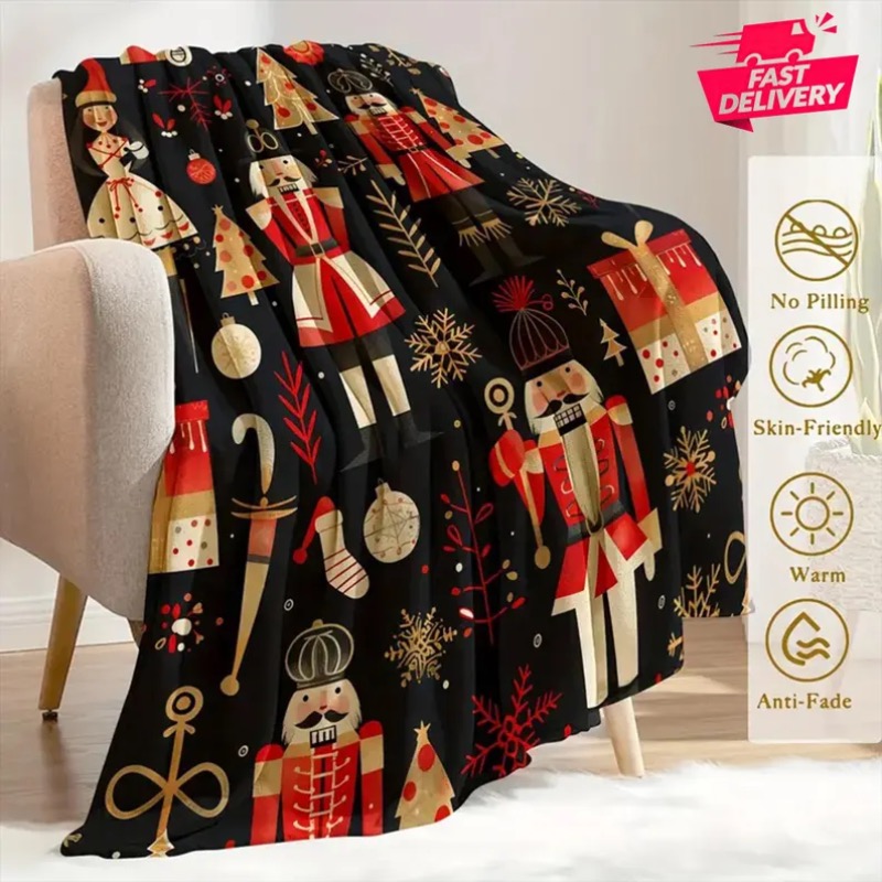 Christmas Blanket Reindeer Hol - Home Xmas Decor Ideas avis et prix